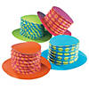 24" circ. Bright Colors & Patterns Accordion Top Hats - 12 Pc. Image 1
