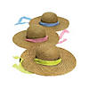 24" circ. Straw Sun Hats with Solid Ribbon Band &amp;#8211; 6 Pc. Image 1