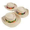 24" Classic Straw Beach Hats with Hibiscus Print Band - 12 Pc. Image 1