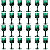 24 Ct. 8 oz. Christmas Green Patterned Plastic Wine Glasses Image 1