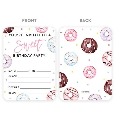 24 Donut Birthday Party Invitations Image 3