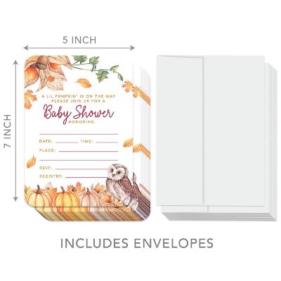 24 Fall A Lil Pumpkin' is On Invitations Image 2