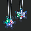 24" Flashing Light-Up Winter Snowflake Plastic Breakaway Necklaces - 12 Pc. Image 1