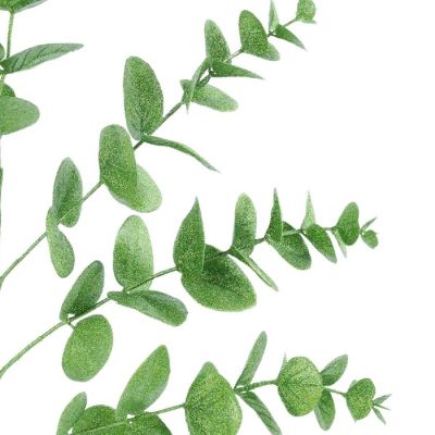 24" Glitter Eucalyptus Spray: Lime Green Image 2