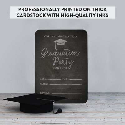 24 Graduation Invitations Chalkboard Image 2