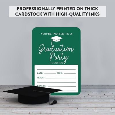 24 Graduation Invitations Emerald Green Image 2