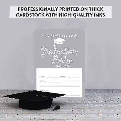 24 Graduation Invitations Gray Image 2