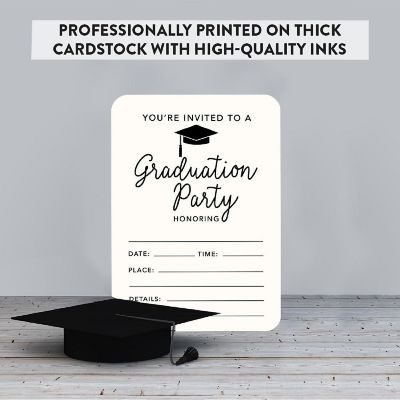 24 Graduation Invitations Ivory Image 2