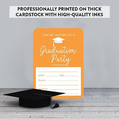 24 Graduation Invitations Orange Image 2