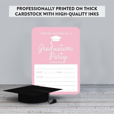 24 Graduation Invitations Pink Image 2