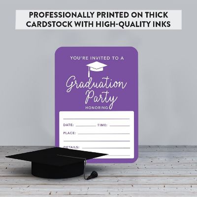 24 Graduation Invitations Purple Image 2