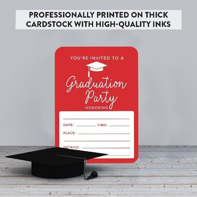 24 Graduation Invitations Red Image 2