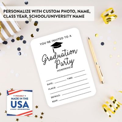 24 Graduation Invitations White Image 2