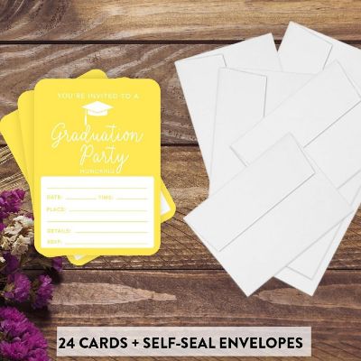 24 Graduation Invitations Yellow Image 1