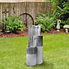 24" Gray Speckled Modern Style 3-Tier Rainfall Outdoor Water Fountain Image 1