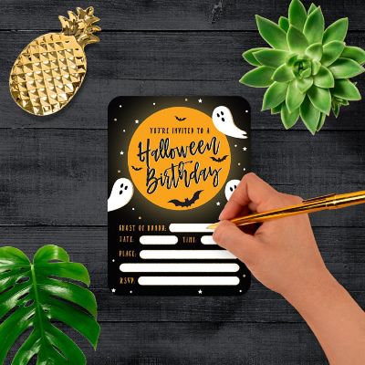 24 Halloween Invitations Birthday Ghost Image 1