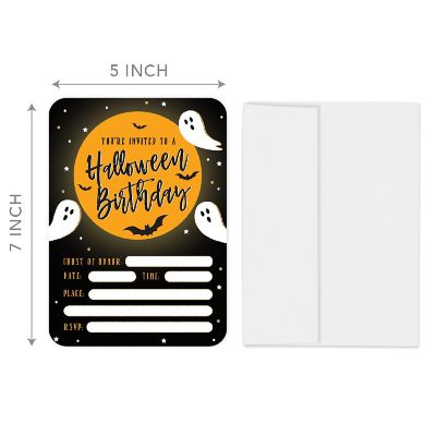 24 Halloween Invitations Birthday Ghost Image 3
