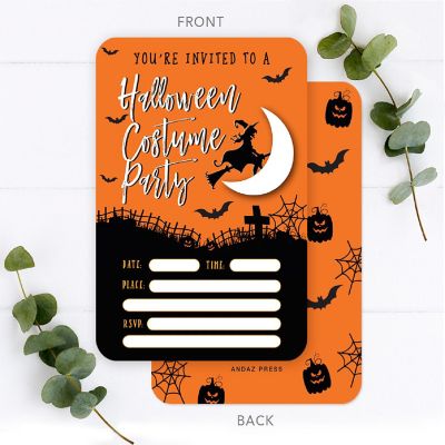 24 Halloween Invitations Costume Witch Image 1