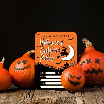 24 Halloween Invitations Costume Witch Image 2