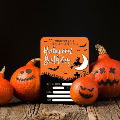 24 Halloween Invitations Ghouls Birthday Image 2