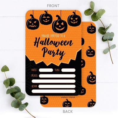 24 Halloween Invitations  Jack O Lantern Image 1