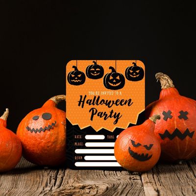24 Halloween Invitations  Jack O Lantern Image 1