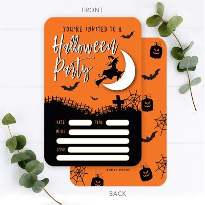 24 Halloween Invitations Party Witch Image 1