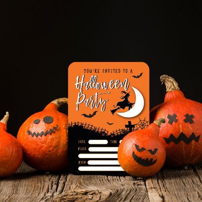 24 Halloween Invitations Party Witch Image 2