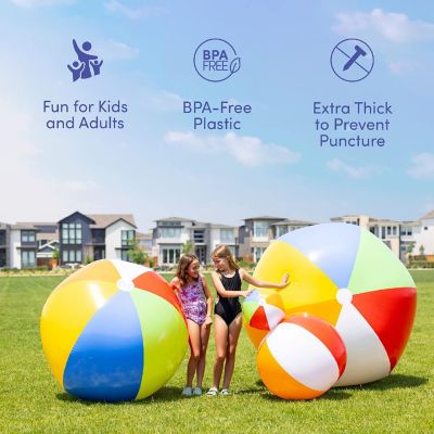 24" Large Beach Ball 6 Pack Image 2