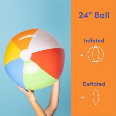 24" Large Beach Ball 6 Pack Image 3