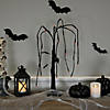 24" LED Lighted Black Glittered Halloween Willow Tree with Bats - Orange Lights Image 2