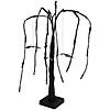24" LED Lighted Black Glittered Halloween Willow Tree with Bats - Orange Lights Image 3