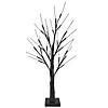 24" LED Lighted Black Halloween Twig Tree - Warm White Lights Image 1