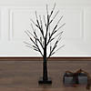 24" LED Lighted Black Halloween Twig Tree - Warm White Lights Image 1