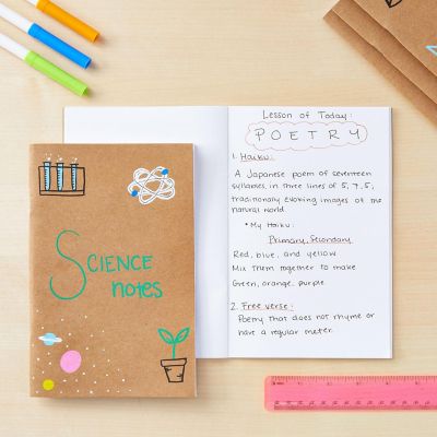 24 Pack Blank Journals Bulk Set, Kraft Paper Blank Books To Write Stories, 5.5x8.5&quot; Notebooks for Kids, A5 Size, Brown - 48 Pages Per Book Image 2