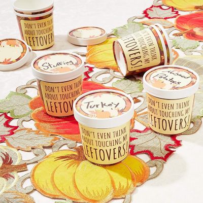 24 Pack Thanksgiving Leftover Containers with Lids, 12 oz Kraft Paper To-Go Cups, Fall Food Containers for Soups Image 2