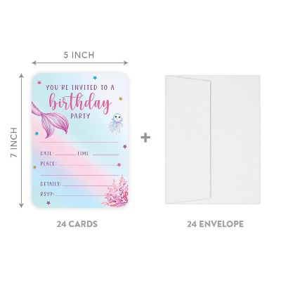 24 Pastel Butterfly Birthday Invitations Image 2