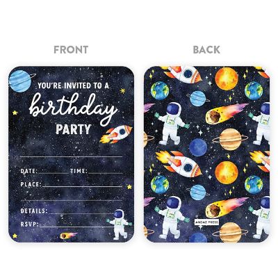 24 Pastel Space Birthday Invitations Image 3