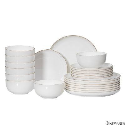 24-Pc White Bone China Dinnerware Set Image 1