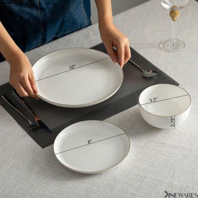 24-Pc White Bone China Dinnerware Set Image 2