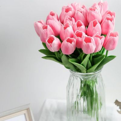 24 Pcs Real Touch Artificial Tulips Image 1
