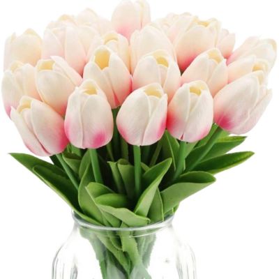 24 Pcs Real Touch Artificial Tulips Image 1