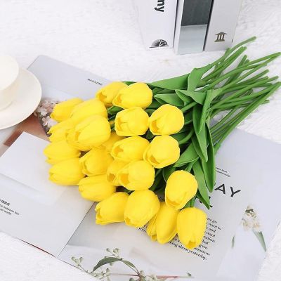24 Pcs Real Touch Artificial Tulips Image 1