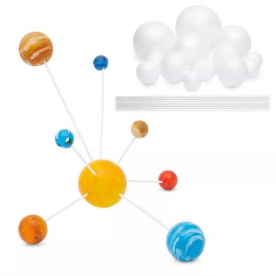 24 Piece Diy Solar System Kit With Foam Balls And Plastic Sticks, Assorted Sizes Image 1