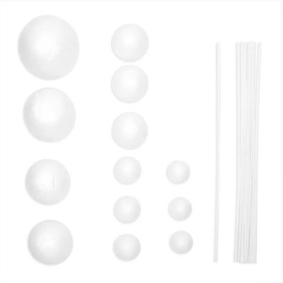24 Piece Diy Solar System Kit With Foam Balls And Plastic Sticks, Assorted Sizes Image 2