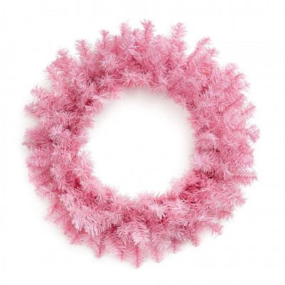 24" Pine Wreath Frame: Pink Image 1