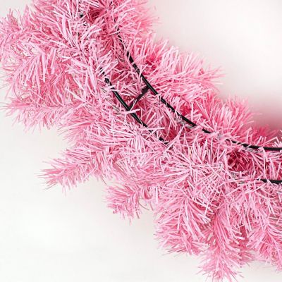 24" Pine Wreath Frame: Pink Image 1