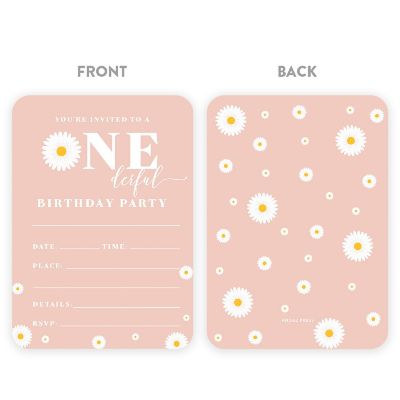 24 Retro Daisy Birthday Invitations Image 2