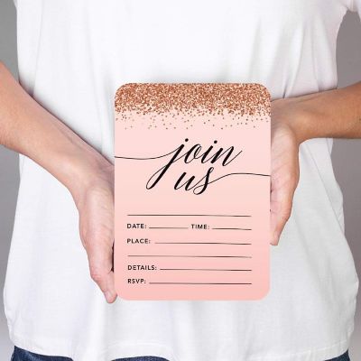 24 Rose Gold Elegant Invitations Join Us Image 1