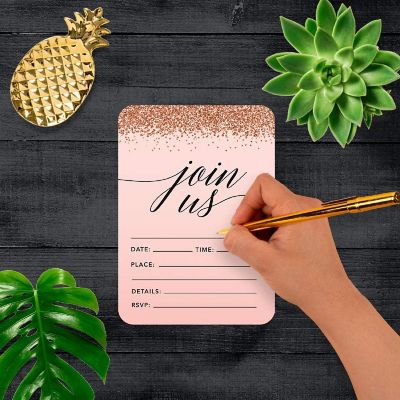 24 Rose Gold Elegant Invitations Join Us Image 2